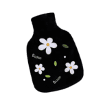 Bouillotte à eau - Noire fleurs