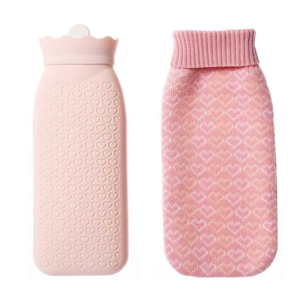 Bouillotte Micro-Onde - Motif Coeur Rose