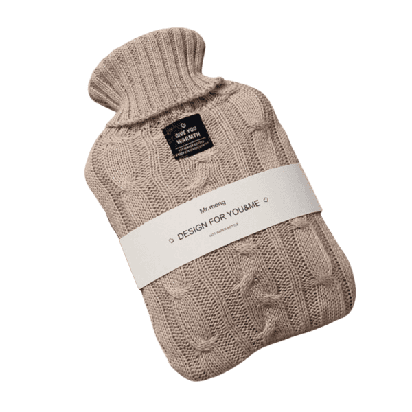 Bouillotte à eau laine beige